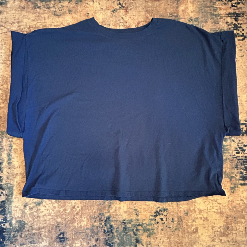Eloquii Navy Blue Short Sleeve Top